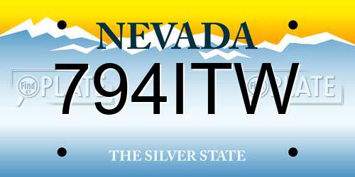 794ITW Nevada License Plate
