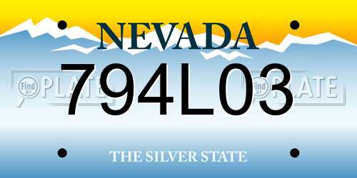 794L03 Nevada License Plate