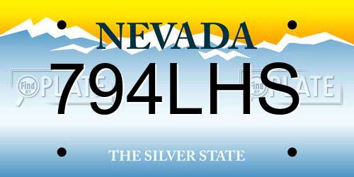 794LHS Nevada License Plate
