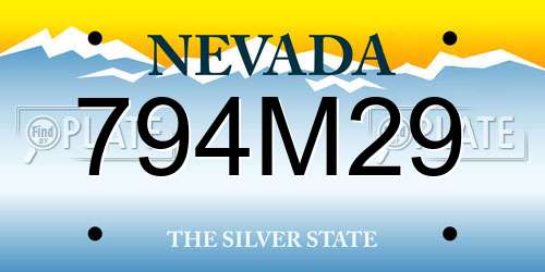 794M29 Nevada License Plate