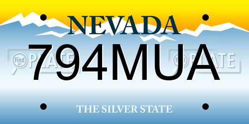 794MUA Nevada License Plate