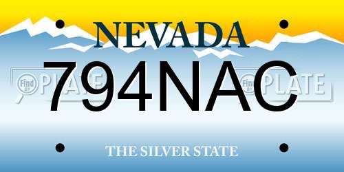 794NAC Nevada License Plate