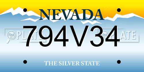794V34 Nevada License Plate