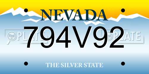794V92 Nevada License Plate