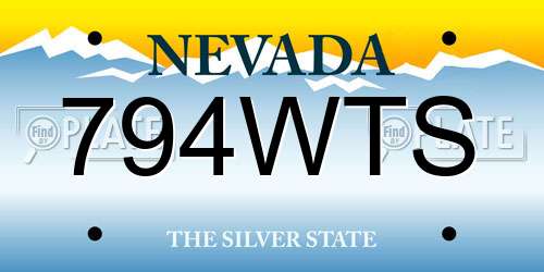 794WTS Nevada License Plate