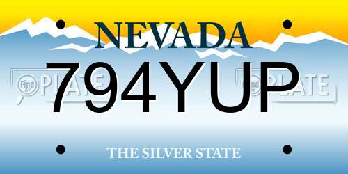 794YUP Nevada License Plate