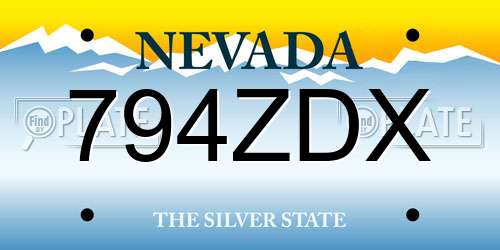 794ZDX Nevada License Plate