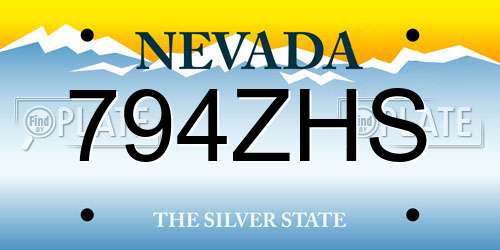 794ZHS Nevada License Plate