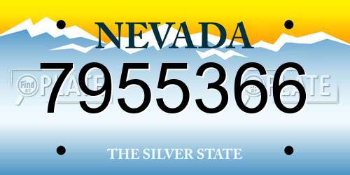 7955366 Nevada License Plate