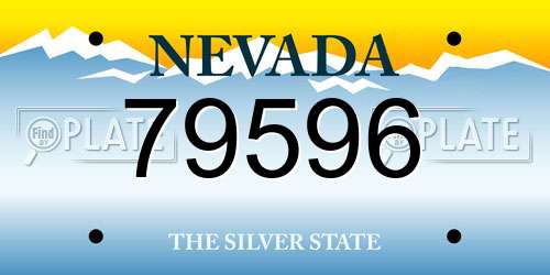 79596 Nevada License Plate