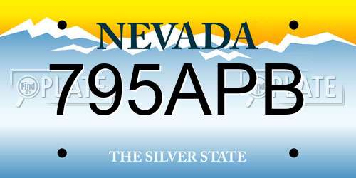 795APB Nevada License Plate