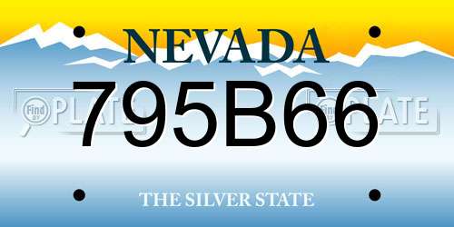 795B66 Nevada License Plate