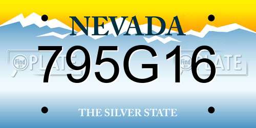 795G16 Nevada License Plate