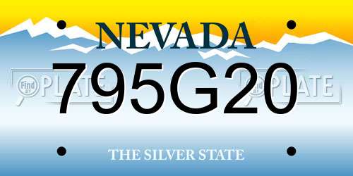 795G20 Nevada License Plate