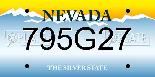 795G27 Nevada License Plate