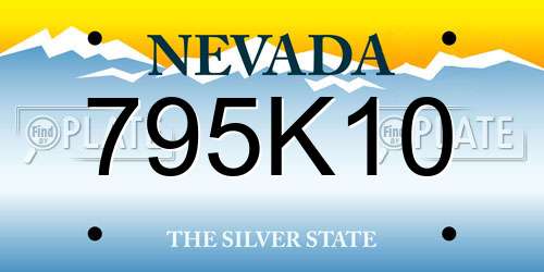 795K10 Nevada License Plate