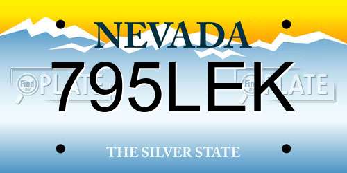 795LEK Nevada License Plate