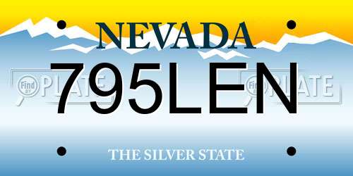 795LEN Nevada License Plate