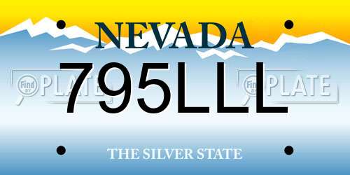 795LLL Nevada License Plate