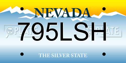795LSH Nevada License Plate
