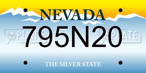 795N20 Nevada License Plate