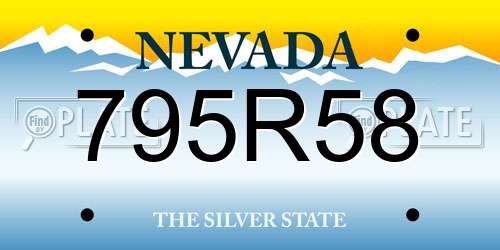 795R58 Nevada License Plate