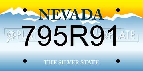795R91 Nevada License Plate