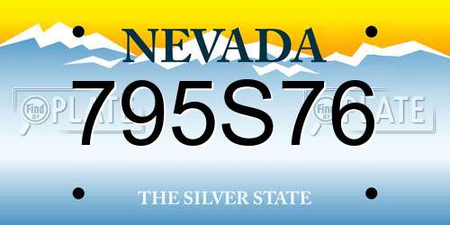 795S76 Nevada License Plate