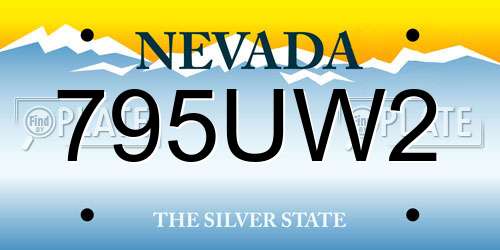 795UW2 Nevada License Plate