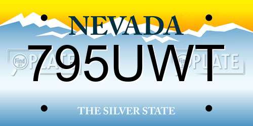 795UWT Nevada License Plate