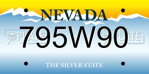 795W90 Nevada License Plate