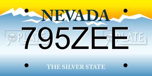 795ZEE Nevada License Plate