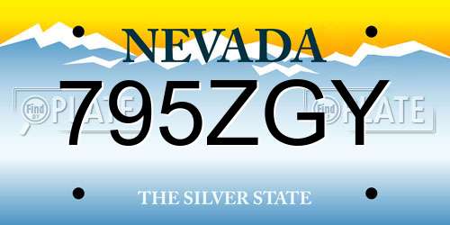 795ZGY Nevada License Plate
