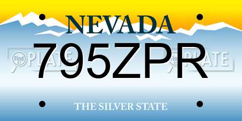 795ZPR Nevada License Plate