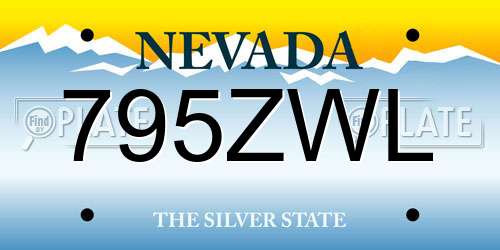 795ZWL Nevada License Plate