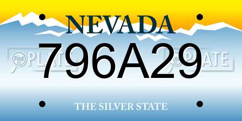 796A29 Nevada License Plate