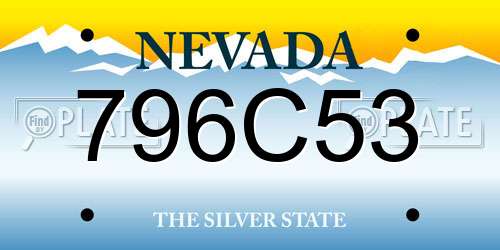 796C53 Nevada License Plate