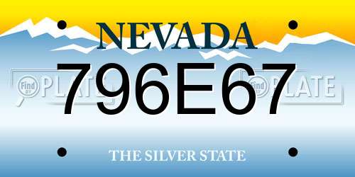 796E67 Nevada License Plate