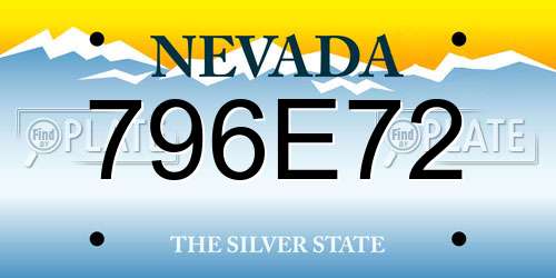 796E72 Nevada License Plate