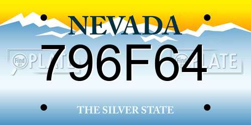 796F64 Nevada License Plate