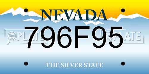 796F95 Nevada License Plate