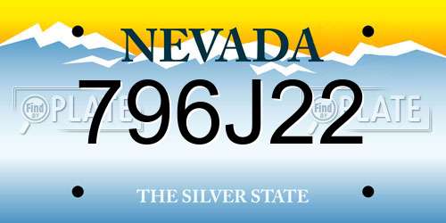 796J22 Nevada License Plate