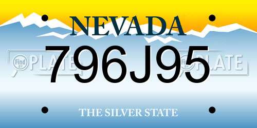 796J95 Nevada License Plate