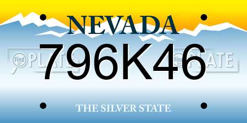 796K46 Nevada License Plate