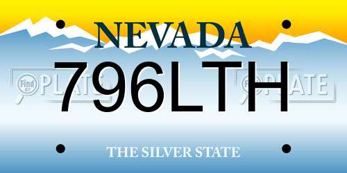 796LTH Nevada License Plate