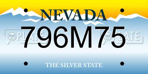 796M75 Nevada License Plate