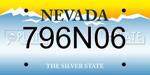 796N06 Nevada License Plate