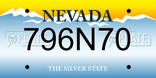 796N70 Nevada License Plate