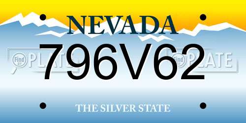 796V62 Nevada License Plate