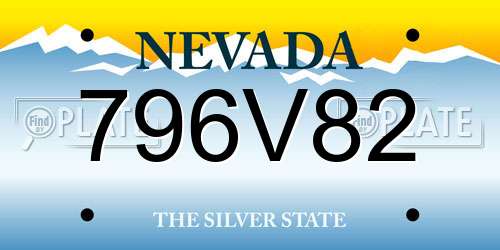 796V82 Nevada License Plate